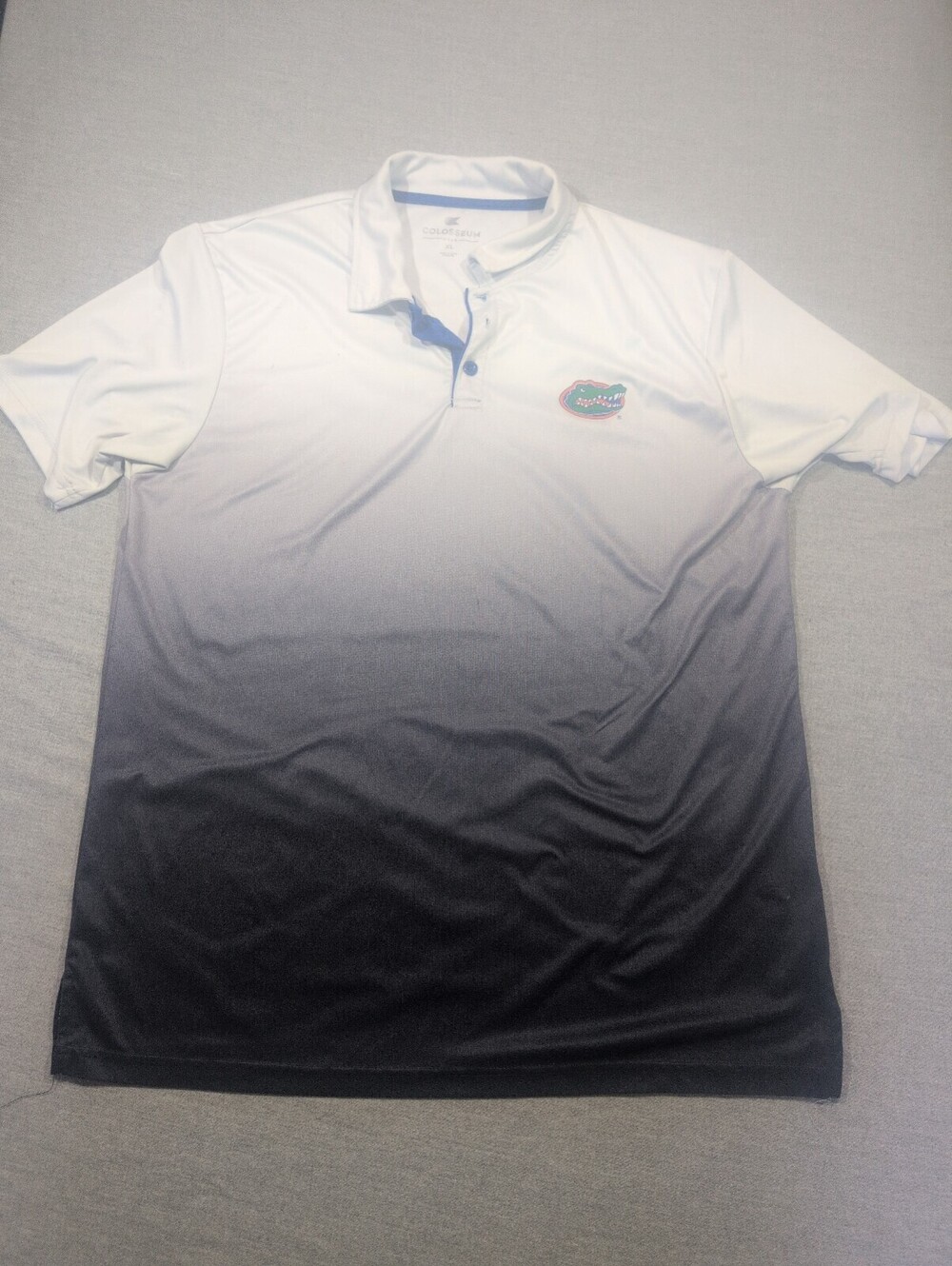 Colosseum Florida Gators white to black gradient polo shirt XL